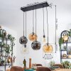 Ripoll hanging light, globe light, pendant light Amber, clear, Smoke-coloured, 6-light sources