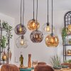 Ripoll hanging light, globe light, pendant light Amber, clear, Smoke-coloured, 6-light sources