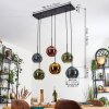 Koyoto hanging light, globe light, pendant light blue, gold, green, coppery, 6-light sources
