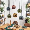 Koyoto hanging light, globe light, pendant light blue, gold, green, coppery, 6-light sources