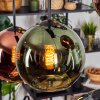 Koyoto hanging light, globe light, pendant light blue, green, coppery, 6-light sources