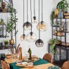 Koyoto hanging light, globe light, pendant light Amber, clear, Smoke-coloured, 6-light sources