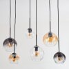 Koyoto hanging light, globe light, pendant light Amber, clear, Smoke-coloured, 6-light sources