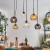 Koyoto hanging light, globe light, pendant light Amber, clear, Smoke-coloured, 6-light sources