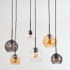 Koyoto hanging light, globe light, pendant light Amber, clear, Smoke-coloured, 6-light sources