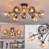 Koyoto ceiling light, globe light 81 cm Amber, clear, Smoke-coloured, 10-light sources