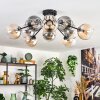 Koyoto ceiling light, globe light 81 cm Amber, clear, Smoke-coloured, 10-light sources