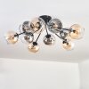 Koyoto ceiling light, globe light 81 cm Amber, clear, Smoke-coloured, 10-light sources