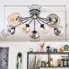 Koyoto ceiling light, globe light 81 cm Amber, clear, Smoke-coloured, 10-light sources