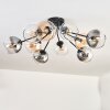 Koyoto ceiling light, globe light 81 cm Amber, clear, Smoke-coloured, 10-light sources