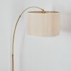 Bassagoda floor lamp, Arch lamps brass, black, 1-light source, Fabric shade