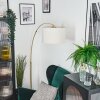 Bassagoda floor lamp, Arch lamps brass, black, 1-light source, Fabric shade