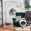 Bassagoda floor lamp, Arch lamps brass, black, 1-light source, Fabric shade