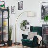 Bassagoda floor lamp, Arch lamps brass, black, 1-light source, Fabric shade