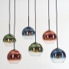 Koyoto hanging light, globe light, pendant light blue, green, clear, coppery, 6-light sources