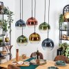 Koyoto hanging light, globe light, pendant light blue, gold, green, clear, coppery, 6-light sources