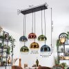 Koyoto hanging light, globe light, pendant light blue, gold, green, clear, coppery, 6-light sources
