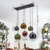 Koyoto hanging light, globe light, pendant light blue, gold, green, coppery, 6-light sources
