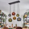 Koyoto hanging light, globe light, pendant light blue, gold, green, coppery, 6-light sources