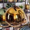 Koyoto hanging light, globe light, pendant light blue, gold, green, clear, coppery, 6-light sources