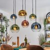 Koyoto hanging light, globe light, pendant light blue, gold, green, clear, coppery, 6-light sources