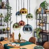 Koyoto hanging light, globe light, pendant light blue, gold, green, clear, coppery, 6-light sources