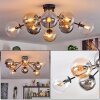 Gastor ceiling light, globe light Amber, clear, Smoke-coloured, 8-light sources