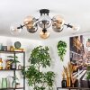 Gastor ceiling light, globe light Amber, clear, Smoke-coloured, 8-light sources