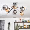 Gastor ceiling light, globe light Amber, clear, Smoke-coloured, 8-light sources