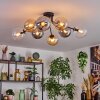 Gastor ceiling light, globe light Amber, clear, Smoke-coloured, 8-light sources