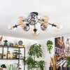 Gastor ceiling light, globe light Amber, clear, Smoke-coloured, 8-light sources