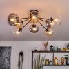 Gastor ceiling light, globe light Amber, clear, Smoke-coloured, 8-light sources