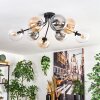 Gastor ceiling light, globe light Amber, clear, Smoke-coloured, 8-light sources