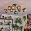 Gastor ceiling light, globe light 87 cm blue, green, clear, coppery, 8-light sources