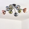 Gastor ceiling light, globe light 87 cm blue, green, clear, coppery, 8-light sources