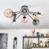 Koyoto ceiling light, globe light 85 cm Amber, clear, Smoke-coloured, 8-light sources