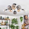 Koyoto ceiling light, globe light 85 cm Amber, clear, Smoke-coloured, 8-light sources