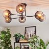 Koyoto ceiling light, globe light 78 cm clear, Smoke-coloured, 6-light sources