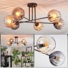 Koyoto ceiling light, globe light 78 cm Amber, clear, Smoke-coloured, 6-light sources