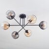Koyoto ceiling light, globe light 78 cm Amber, clear, Smoke-coloured, 6-light sources
