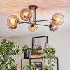 Koyoto ceiling light, globe light 78 cm Amber, clear, Smoke-coloured, 6-light sources