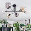 Koyoto ceiling light, globe light 78 cm Amber, clear, Smoke-coloured, 6-light sources