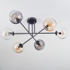 Koyoto ceiling light, globe light 78 cm Amber, clear, Smoke-coloured, 6-light sources