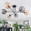 Koyoto ceiling light, globe light 78 cm Amber, Smoke-coloured, 6-light sources