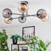 Koyoto ceiling light, globe light 78 cm Amber, Smoke-coloured, 6-light sources