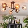 Koyoto ceiling light, globe light 78 cm Amber, clear, Smoke-coloured, 6-light sources
