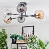 Koyoto ceiling light, globe light 78 cm Amber, clear, Smoke-coloured, 6-light sources