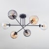 Koyoto ceiling light, globe light 78 cm Amber, clear, Smoke-coloured, 6-light sources