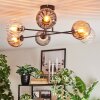 Koyoto ceiling light, globe light 78 cm Amber, clear, Smoke-coloured, 6-light sources