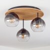 Koyoto ceiling light, globe light Ecru, black, 3-light sources